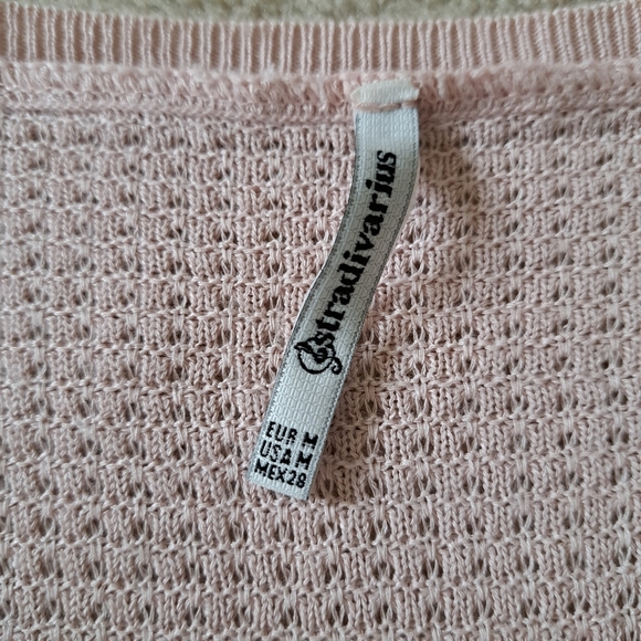 Stradivarius Pink Sweater Lightweight Knit Top Size Medium - Picture 6 of 7